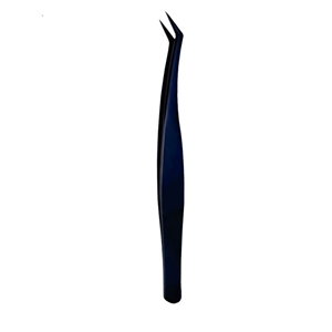 Applicateur de faux cils DIY, pince à épiler incurvée en acier inoxydable à pointe fine pour cils en grappe ou en bande - Product Image 1