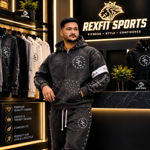 Conjunto de Sudadera con Capucha y Pantalones Jogger para Hombre, Estilo Vintage con Lavado Ácido, Estampado Gráfico Personalizado, Ropa Deportiva Urbana, Venta al Por Mayor, OEM, ODM - Product Image 2