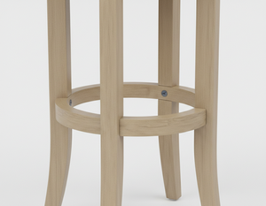 Tabouret de bar rond moderne en bois d'hévéa massif, chaise de bar contemporaine à structure ronde en bois d'hévéa, tabouret de bar en bois durable au design entièrement rond - Product Image 2