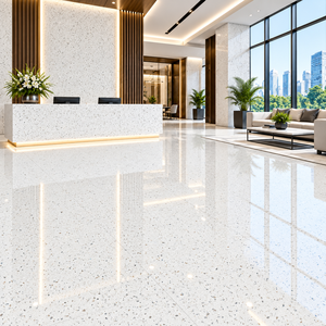 Ice White Speckled Ceramic Wall Floor Tile for Kitchen Bathroom Artificial Quartz Stone for Modern interior Residential Spaces - Product Image 5