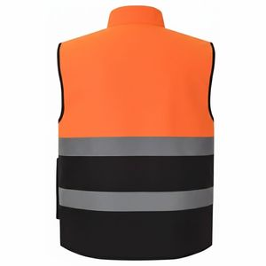 เสื้อกั๊กนิรภัยสะท้อนแสงสีส้มสำหรับผู้ชายรุ่นปี 2026 แบบมีกระเป๋า ซิปปิด คอตั้ง สวมใส่สบายๆ สไตล์ฤดูใบไม้ร่วง ปี 2026 - Product Image 5