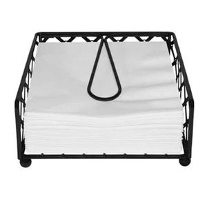 ที่ใส่กระดาษเช็ดปากเหล็กทรงสี่เหลี่ยมสีดำ ดีไซน์สวยงาม เหมาะสำหรับงานแต่งงานและโต๊ะอาหารในร้านอาหาร ราคาประหยัด - Product Image 1