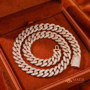 Collier en Moissanite Plaqué Or Rose, Chaîne Maille Cubaine, Élégant, pour Femme et Homme, Cadeau de Fête, Style Hip Hop, Bijoux de la Ville de New York, États-Unis - Product Image 2