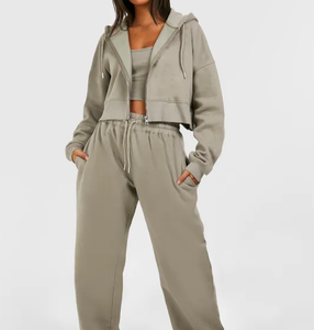 Ensemble de survêtement pour femmes, personnalisé, athlétique, 2 en 1, en coton écologique, sweat-shirt à capuche et pantalon de jogging, vêtements de sport, qualité supérieure - Product Image 2