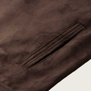 Premium Quality Brown <b>Suede</b> Leather Biker <b>Jacket</b> For Men Slim Fit Vintage Motorcycle Coat Exclusive Custom Winter Outerwear - Product Image 6