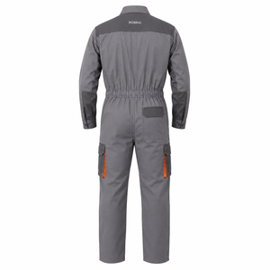 Grey Charcoal Orange Industrial Work Coverall Heavy Duty Mechanic Overall with Cargo Pockets Reinforced <b>Knees</b> Front Zipper - Product Image 5