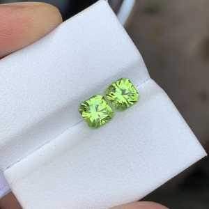 Par de Gemas Sueltas de Peridoto Natural, Corte de Precisión, Color Verde, Piedra de Joyería Premium - Product Image 5