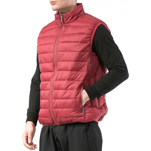 Chaleco Acolchado Ultraligero para Hombre, Rojo, Sin Mangas, con Forro Térmico, Dobladillo Elástico, Venta al Por Mayor, OEM - Product Image 6