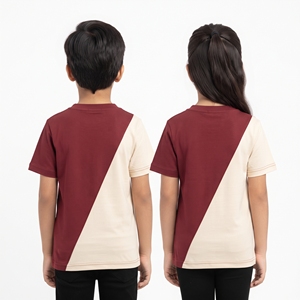 Camiseta de Moda Unisex para Niños, Cuello en V, Bloques de Color, Manga Corta, Informal, Estilo Casual, Venta al Por Mayor - Product Image 2