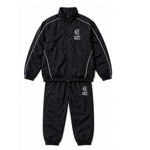 Men Sublimated Athletic Tracksuit Heavyweight Windproof Solid Windbreaker Full <b>Zip</b> <b>Hooded</b> Jacket Jogging Pants Outdoor - Product Image 2
