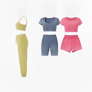Conjunto de Yoga de 2 Piezas para Mujer con Logotipo Personalizado de Alta Calidad, Bra Deportivo Sin Costuras, Leggings, Pantalones Deportivos, Shorts de Ciclismo, Ropa Deportiva para Gimnasio - Product Image 2