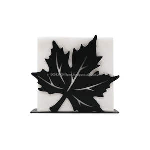 Porte-serviettes personnalisé de haute qualité Elegan Leaf Design fait à la main Boîtes à mouchoirs pour sublimation Vaisselle Porte-serviettes - Product Image 1