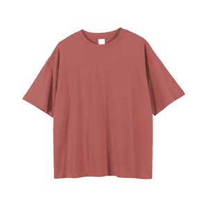เสื้อยืดโอเวอร์ไซส์ผ้าถักย้อมสีพื้น ขายส่ง 100% ผ้าฝ้าย ระบายอากาศได้ดี ไม่หด ไม่ยับ แห้งเร็ว สไตล์ลำลอง สำหรับผู้ชาย - Product Image 4