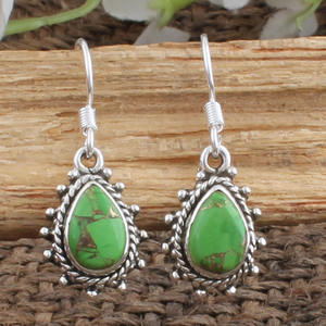 Pendientes de Cobre Verde Vintage, Hechos a Mano, Estilo Boho, Joyería Oxidada, Regalo de Aniversario, Venta al Por Mayor - Product Image 1