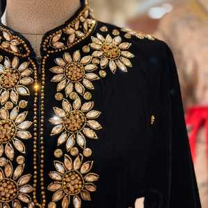 Wholesale Ethnic Wedding Evening Party Wear <b>Kaftan</b> Long Sleeve Floor Length Lightweight <b>Plus</b> <b>Size</b> Polyester Handmade Sequined - Product Image 6