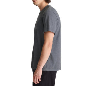 T-shirts en coton à col rond pour hommes, logo brodé minimaliste, coupe classique, production sous marque privée - Product Image 5