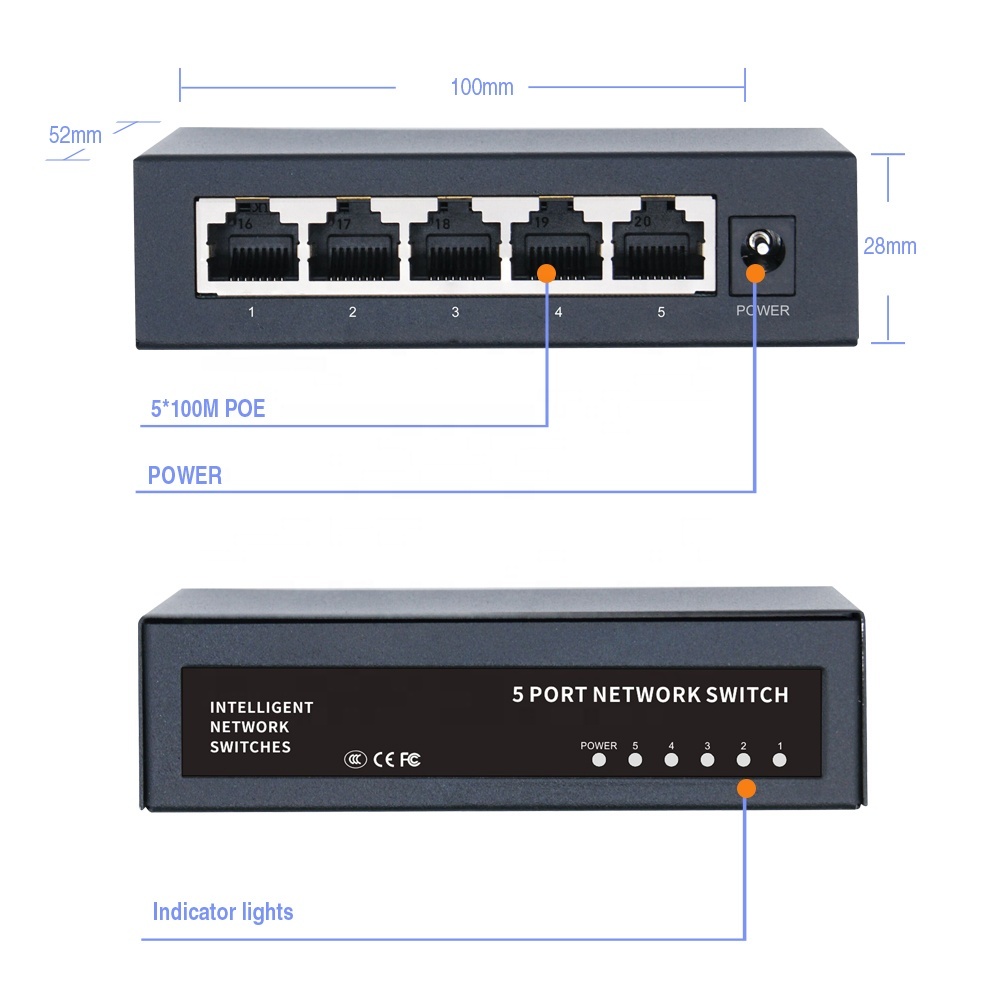Manufacturers Best Buy Price 5 9 100M Gigabit Port Malta Vlan Support Unmanaged Poe Switch for Hikvision Cctv · image 4