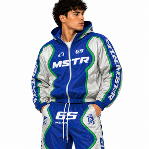 Custom <b>Nylon</b> Hooded Tracksuit Men Color Block Windbreaker <b>Jogger</b> Set Private Label Two Piece Waterproof Windproof Jackets Pants - Product Image 6