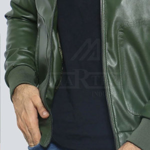 High Quality Genuine <b>Leather</b> Winter <b>Jacket</b> for <b>Men</b> Stand Front Breathable Windproof Offering Comfort Warmth Timeless Fashion - Product Image 4