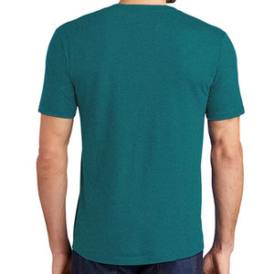 T-shirt à manches courtes pour homme, couleur turquoise, avec impression de lettres blanches, col rond, coupe décontractée, tissu jersey 100% coton - Product Image 2