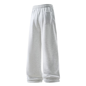 Autumn <b>Men's</b> Wide Leg Sweatpants High Waist Elastic Drawstring Straight <b>Trouser</b> Breathable Casual Fashion - Product Image 2