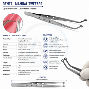 Pinzas de sutura quirúrgica con punta dentada y orificio para cirugía general, instrumento manual con certificación CE Clase I - Product Image 6