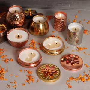 Custom Logo Luxury <b>Copper</b> Candle Containers for Scented Candle Home Decor <b>Copper</b> Candle Jar for Export - Product Image 1