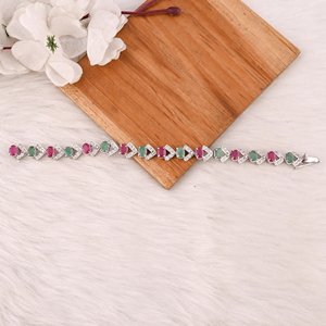 Premium 925 Sterling Silver Glass Filled <b>Ruby</b> Emerald CZ Tennis <b>Bracelet</b> Luxury Gemstone Jewelry Claw Setting for Gift Party - Product Image 3