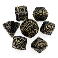 Ensemble de dés en métal massif pour D&D, 7 pièces, dés polyédriques avec placage irisé pour les jeux de rôle sur table Dungeons and Dragons
