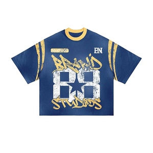 Ensemble T-shirt et short grande taille 100 % coton personnalisé noir rose bleu à manches courtes avec cordon de serrage style streetwear été deux pièces vente en gros - Product Image 4