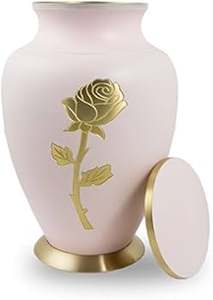 Urna Funeraria para Adultos Golden Rose de 220 Pulgadas Cúbicas, Diseño Personalizado, Hecha a Mano, Estilo Moderno Vintage, Florero de Mesa, Metal OEM - Product Image 3