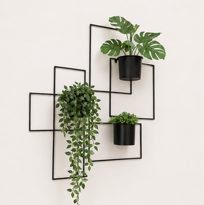 Juego de Macetas de Pared Metálicas Geométricas Modernas, Soporte Minimalista de Hierro para Macetas Colgantes, para Jardín Interior, Soporte de Pared para Plantas - Product Image 5