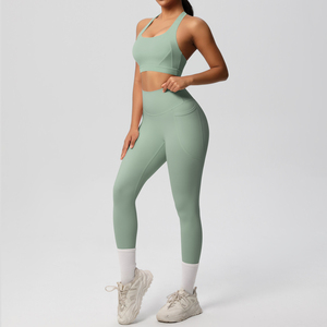 Fabricante de Conjuntos Deportivos para Gimnasio, Ropa Deportiva para Mujer, Leggings de Cintura Alta, Sujetador Deportivo, Traje de Yoga, Venta al Por Mayor, Personalizado, OEM, ODM - Product Image 3