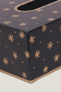 Caja de pañuelos de metal azul con diseño de estrella decorativa, ideal para decorar mesas auxiliares y realzar el interior. Venta al por mayor desde India. - Product Image 5