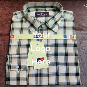 100% algodón antiarrugas mejor nuevo elegante camisa de vestir Formal de manga larga logotipo personalizado proveedor de exportación informal para la temporada de otoño - Product Image 1