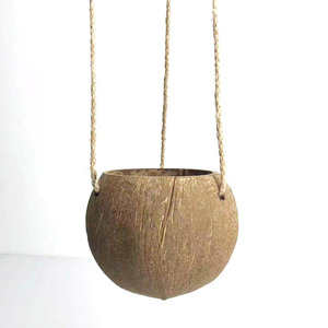 Orchid flower hanging <b>baskets</b> coconut shell <b>plant</b> pots decorative planter pot made in Vietnam - Product Image 1