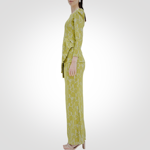 Malaysia Muslimah Women <b>Set</b> <b>Square</b> Neckline With Mini Puffy Shoulder SIPO Eid 2024 Raya Fully Lined Lace Modern Baju Kurung - Product Image 2