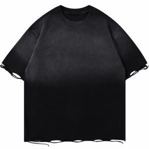 Wholesale mens color <b>block</b> t shirt solid color mens t shirt for US streetwear retailers custom branding - Product Image 3