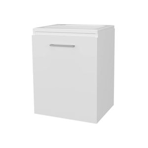 Integrated White <b>Bathroom</b> <b>Vanity</b> with Sink and Faucet - Product Image 3