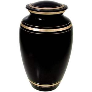 Urna de Aluminio con Líneas Suaves para Cenizas Humanas, Tamaño Adulto - Urna de Cremación de Metal con Curvas Delicadas - Florero Conmemorativo con Bordes Lisos para Funeral - Product Image 1