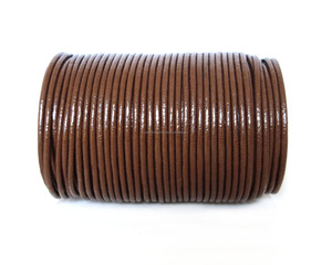 Various Sizes 1mm to 4mm Genuine Cowhide <b>Leather</b> Cord with Metal Sewn Round Jewelry Findings Multi Color Matte Finish - Product Image 4