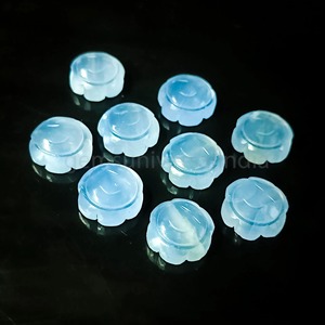 Ágata de Encaje Azul Natural en Forma de Girasol, Gema Tallada a Mano de 12mm, Amuleto de Flor de Cristal para Fabricación de Joyas, Precio al por Mayor, Venta a Granel - Product Image 6