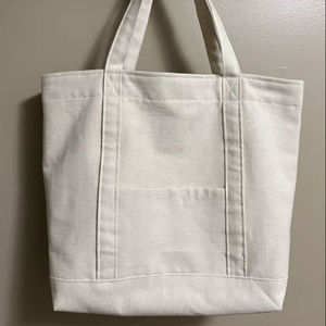 Premium Cream <b>Corduroy</b> Mini Tote <b>Bag</b> For Women With Custom Butterfly Charm Accessory Small Fabric Crossbody Shoulder Handbag - Product Image 1