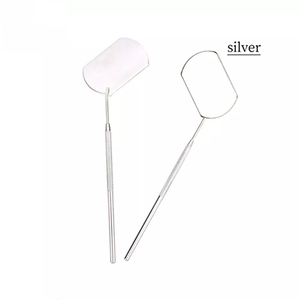 Ultra-Lightweight Matte Black Lip Shaped Eyelash Extension <b>Mirror</b> Balanced Stainless Steel Lash Tech Inspection Tools - Product Image 2