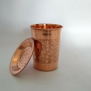 Copper Glass <b>Inspired</b> <b>by</b> Traditional Indian Craftsmanship for Authentic Ayurvedic Drinking and Cultural Dining Experience - Product Image 1