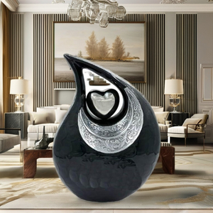 Urnes noires en forme de larme pour cendres humaines Urne commémorative pour adultes en forme de larme personnalisée pour cendres humaines - Product Image 2