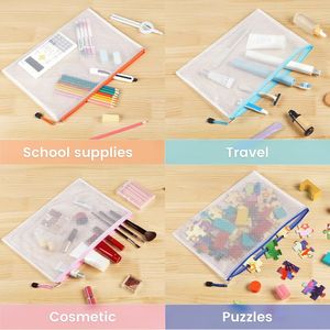 Confezione da 24 Buste a Rete A4 con Etichette Adesive, Robuste Cartelle Formato Letter per Organizzazione Giochi da Tavolo, Puzzle, Giocattoli, Buste con Cerniera in Rete - Product Image 4