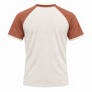 Premium <b>Men</b>’s Ivory Cinnamon <b>Raglan</b> <b>T</b> <b>Shirt</b> Short Sleeve Crew Neck Custom Sportswear Gym Top - Product Image 5