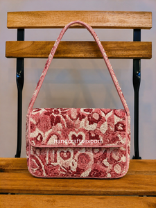 Sac à bandoulière de luxe fait main avec perles et fermeture magnétique |   Sac à main fleuri perlé |   Conception de logo personnalisée, couleur et taille disponibles - Product Image 4