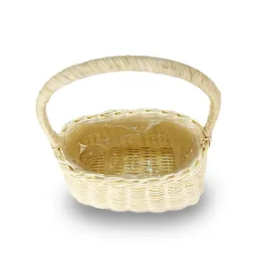 Cesta de Rattan Natural Cestas de armazenamento Cesta de Rattan portátil - BS20